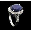 Image 4 : 14KT White Gold 8.57ct Sapphire and Diamond Ring