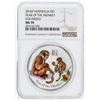 Image 1 : 2016-P Australia $1 Year of the monkey Silver Coin NGC MS70
