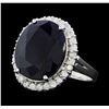 Image 2 : 14KT White Gold 11.49ct Sapphire and Diamond Ring
