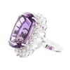 Image 2 : 14KT White Gold Ladies 25.72ct Amethyst and Diamond Ring