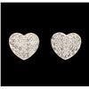 Image 1 : 14KT Yellow Gold 1.00ctw Diamond Heart Shaped Earrings