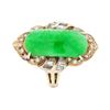 Image 1 : 18KT Yellow Gold 0.70ctw Diamond and Jadeite Ring