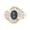 Image 1 : 14KT Yellow Gold 1.30ct Sapphire and Diamond Ring