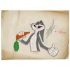 Image 1 : Bugs Bunny Animation Cel -- A Rare Work in Progress, With Pencil Sketch of Bugs Underneath the Cel -