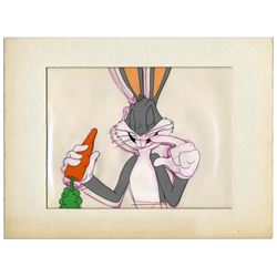 Bugs Bunny Animation Cel -- A Rare Work in Progress, With Pencil Sketch of Bugs Underneath the Cel -