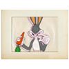 Image 1 : Bugs Bunny Animation Cel -- A Rare Work in Progress, With Pencil Sketch of Bugs Underneath the Cel -