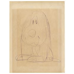 Charles Schulz Drawing of an Early Snoopy