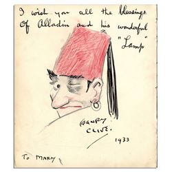 Illustrator Henry Clive Signed Drawing With Inscription