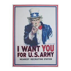 The Most Famous American Artwork, the Original ''I Want You'' World War I Recruitment Poster by Jame