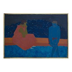 March Avery Painting Entitled ''On the Dam'' Showcasing Her Use of Color