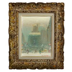 Johann Berthelsen Evocative Painting of Union Square, New York