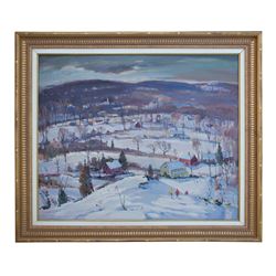 Antonio Cirino Painting of a Landscape in Winter