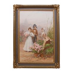 19th Century Artist, Frederik Hendrik Kaemmerer Painting Entitled ''The Flower Seller''