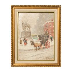 Guy Carleton Wiggins Painting of New York City in Winter
