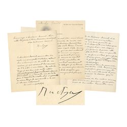 Art Nouveau Painter Alfons Mucha Autograph Letter Twice-Signed, Dated 20 December 1899, the Day ''Le