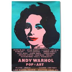 Andy Warhol Signed Poster of His Famous Elizabeth Taylor Masterpiece