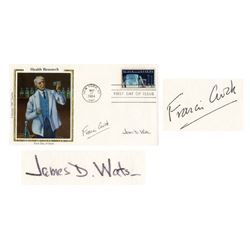 DNA Scientists Francis Crick and James Watson Signed First Day Cover Honoring Health Research