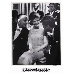 Alfred Eisenstaedt Signed 11'' x 14'' Photograph of John F. Kennedy, Jackie Kennedy & Lyndon Johnson