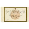 Image 1 : Invitation to the Wedding of King George V & Mary of Teck
