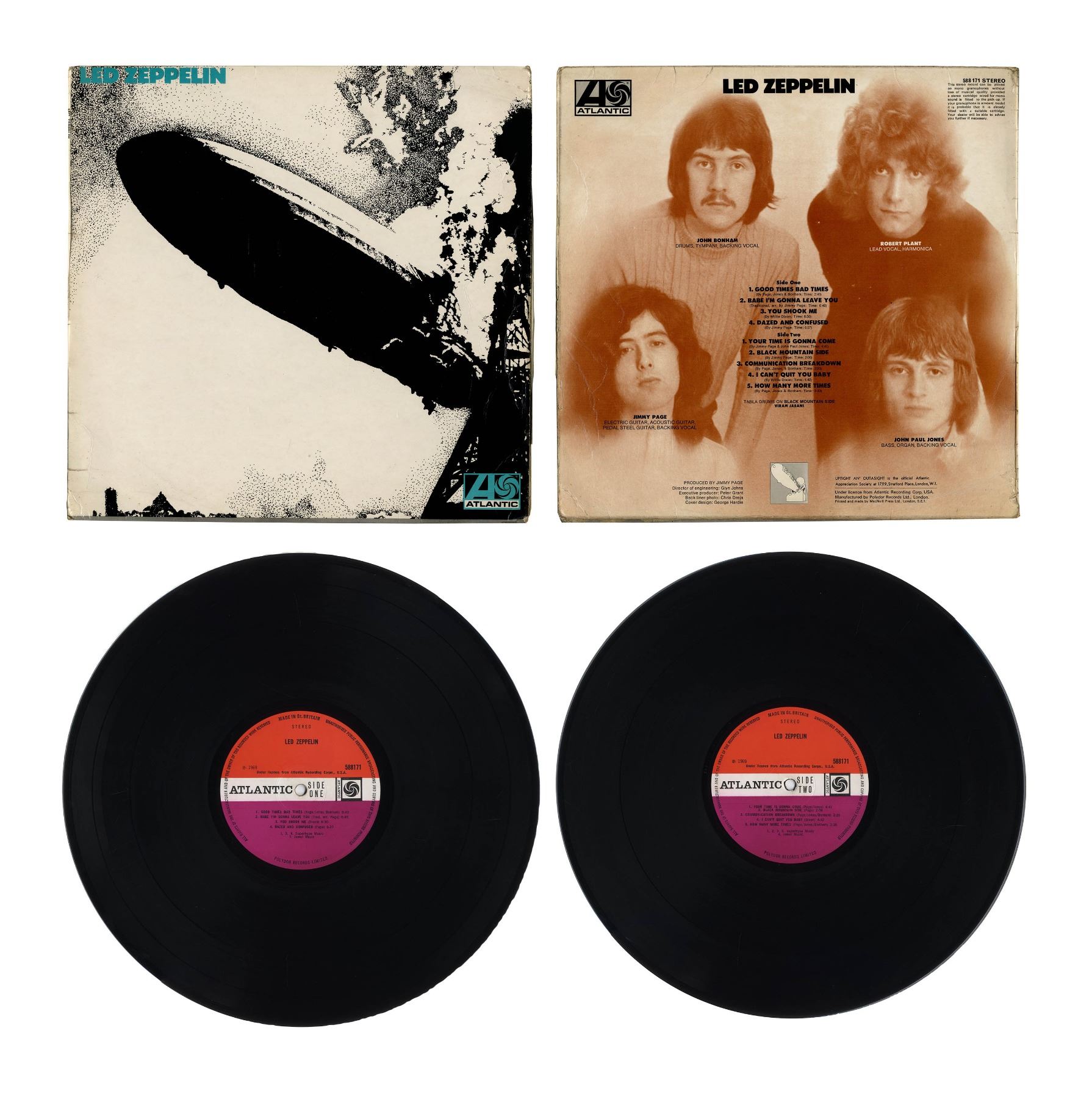 Led Zeppelin First Pressing of Their Debut Album -- With Turquoise ...