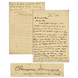 Clarence Darrow Autograph Letter Signed Regarding Prohibition -- ''...I doubt if you would get any a