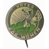 Image 1 : Women's Suffrage Button, Circa 1912 -- The ''Clarion'' Button With Six Stars Representing California