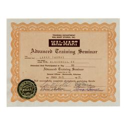 Sam Walton Signed Walmart Document From 1979