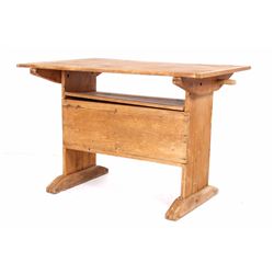 Oak Desk & Pivoting Conversion Bench