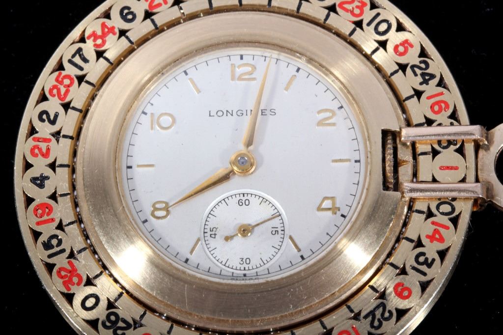 Longines Roulette Wheel Watch 14k Gold c. 1940's