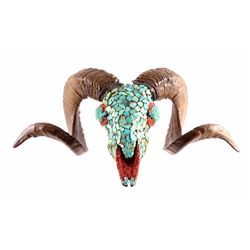 Navajo Turquoise Dall Sheep Skull