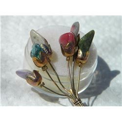 BROOTCH - LOOKS CORO STYLE - ASSORTED BOUCHET OF 6 GEMSTONES