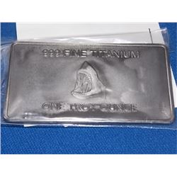 TITANIUM BAR - 1OZ .999 TITANIUM MINT BAR - AUSTRALIA - SHARK MOTIF - ONLY 400 MINTED