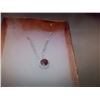 Image 3 : NECKLACE - ROUND FACETED RICH DEEP RED/BROWN GARNET & ROUND FACETED DIAMOND IN STERLING SILVER SETTI