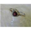 Image 2 : RING - TRILLION FACETED GARNET & DIAMOND IN STERLING SILVER SETTING - INCLUDES PLATINUM FINISH - RET