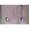 Image 1 : EARRINGS - NEW BEAUTIFUL 14K WHITE GOLD - 2 CTW - ROUND FACETED BLUE TOPAZ STUD DESIGNED SETTING - I
