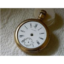 VINTAGE POCKET WATCH - GOLD FILLED FORTUNE 740329 - 17 JEWELS - NO HANDS OR FRONT GLASS