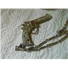 Image 3 : NECKLACE - RHINESTONE STUDDED PISTOL ON LONG CHAIN