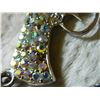 Image 4 : NECKLACE - RHINESTONE STUDDED PISTOL ON LONG CHAIN