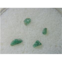 GEMSTONES - 4 NATURAL ROUGH CUT EMERALDS