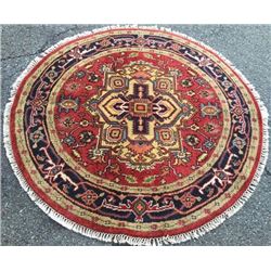 Charming and lustrous high quality Heriz design round Rug (74"X74")