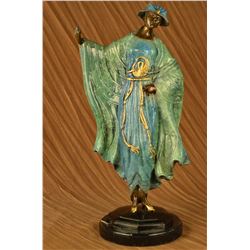 12 LBS Special Patina Rare Japanese Style High Class Woman Bronze Sculpture (19"X10")