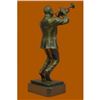 Image 4 : Trumpet Player Bronze Sculpture on Marble Base Statue
