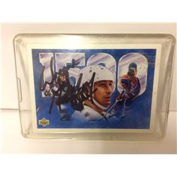 Wayne Gretzky Autographed 1500th Assist Original Card Art
