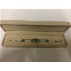 STERLING SILVER BRACELET WITH TURQUOISE