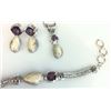Image 1 : Sterling Silver Elk Ivory and Amethyst Jewelry set