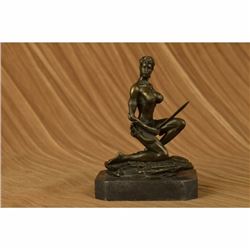 Amazon Nude Woman With Sword Bronze Statue
