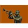 Image 2 : Trumpet Player Bronze Sculpture on Marble Base Statue