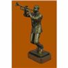 Image 3 : Trumpet Player Bronze Sculpture on Marble Base Statue