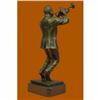 Image 4 : Trumpet Player Bronze Sculpture on Marble Base Statue