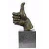 Image 1 : Thumbs Up Hand Bronze Sculpture on Marble base Figurine